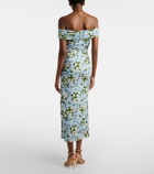 Carolina Herrera Floral ruched jersey midi dress
