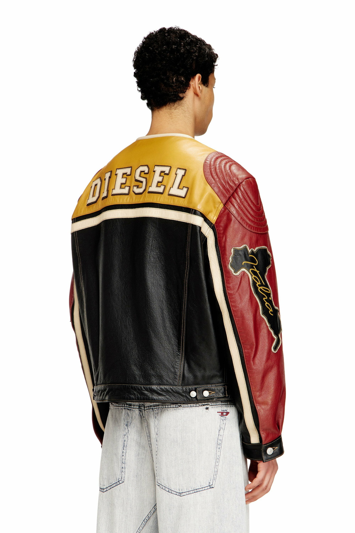 Diesel Leather jacket with patch details - Leather jackets