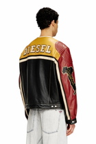 Diesel Leather jacket with patch details - Leather jackets - Unisex - Multicolor