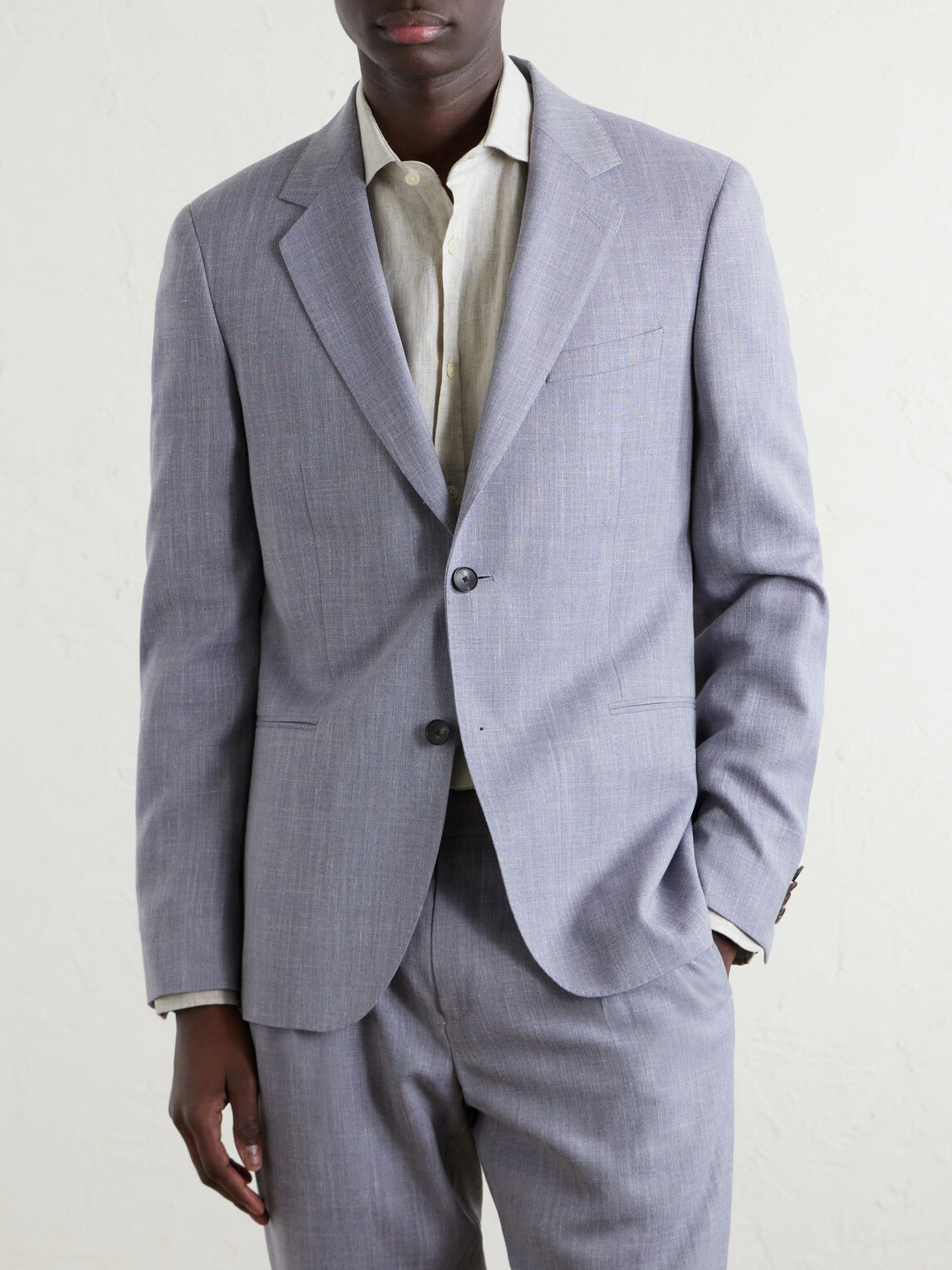 Mr P. - Wool, Silk and Linen-Blend Suit Jacket - Purple