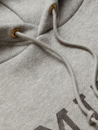 WTAPS - Academy Printed Mélange Fleece-Back Cotton-Jersey Hoodie - Gray