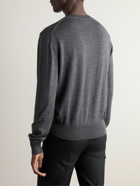 AMI PARIS - ADC Logo-Embroidered Merino Wool Sweater - Gray