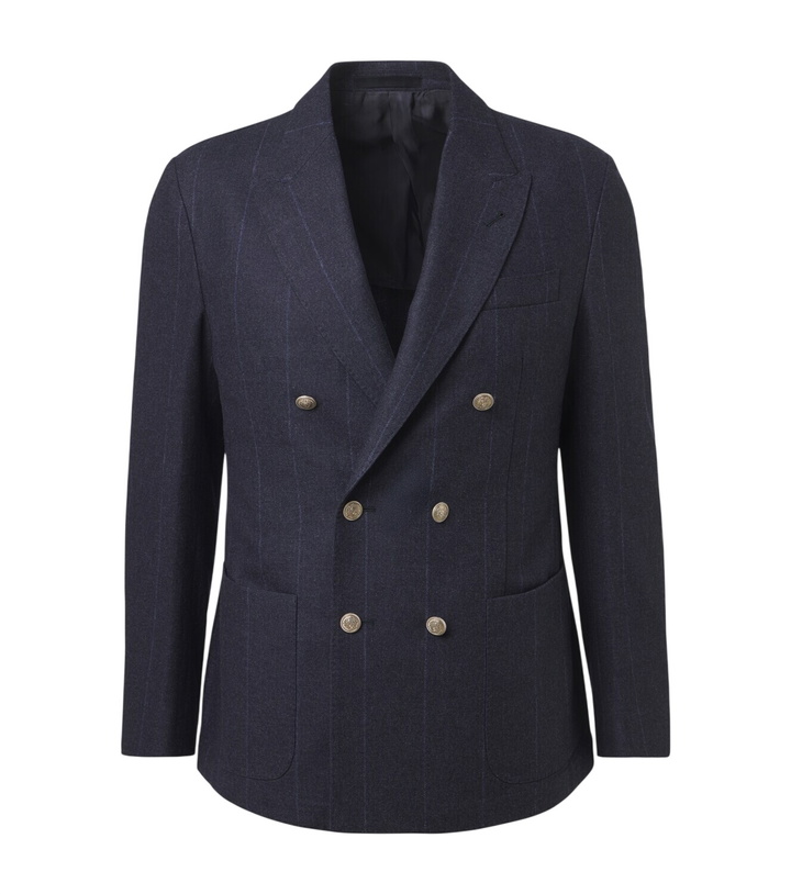 Photo: Eleventy Pinstriped wool, cotton, and cashmere blazer