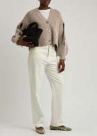 Nanushka Karolin Ribbed Wool-blend Cardigan Ecru