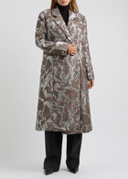 Stine Goya Metallic-jacquard Twill Coat Grey