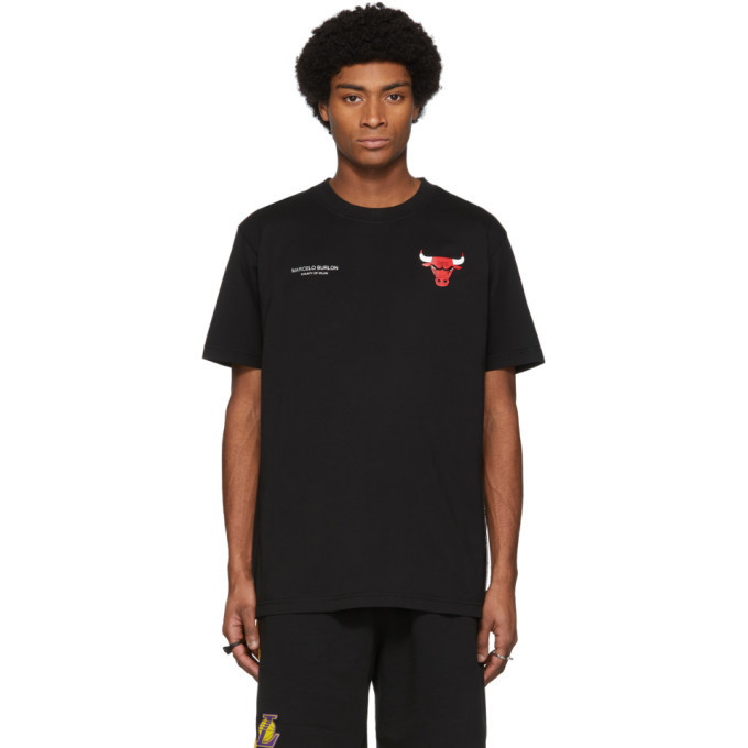 Photo: Marcelo Burlon County of Milan Black NBA Edition Chicago Bulls T-Shirt