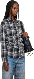 Andersson Bell Black Shirred Check Shirt