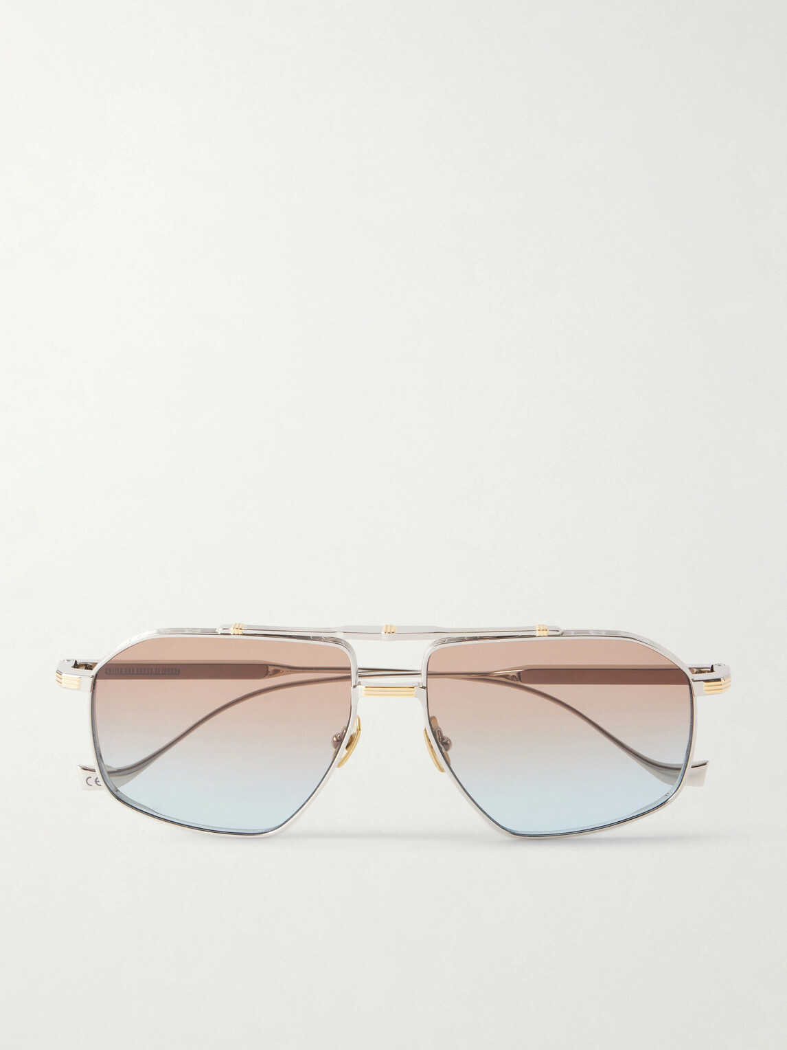 Cutler and Gross - 1424 Aviator-Style Gold-Tone and Silver-Tone Sunglasses