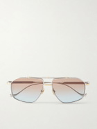 Cutler and Gross - 1424 Aviator-Style Gold-Tone and Silver-Tone Sunglasses