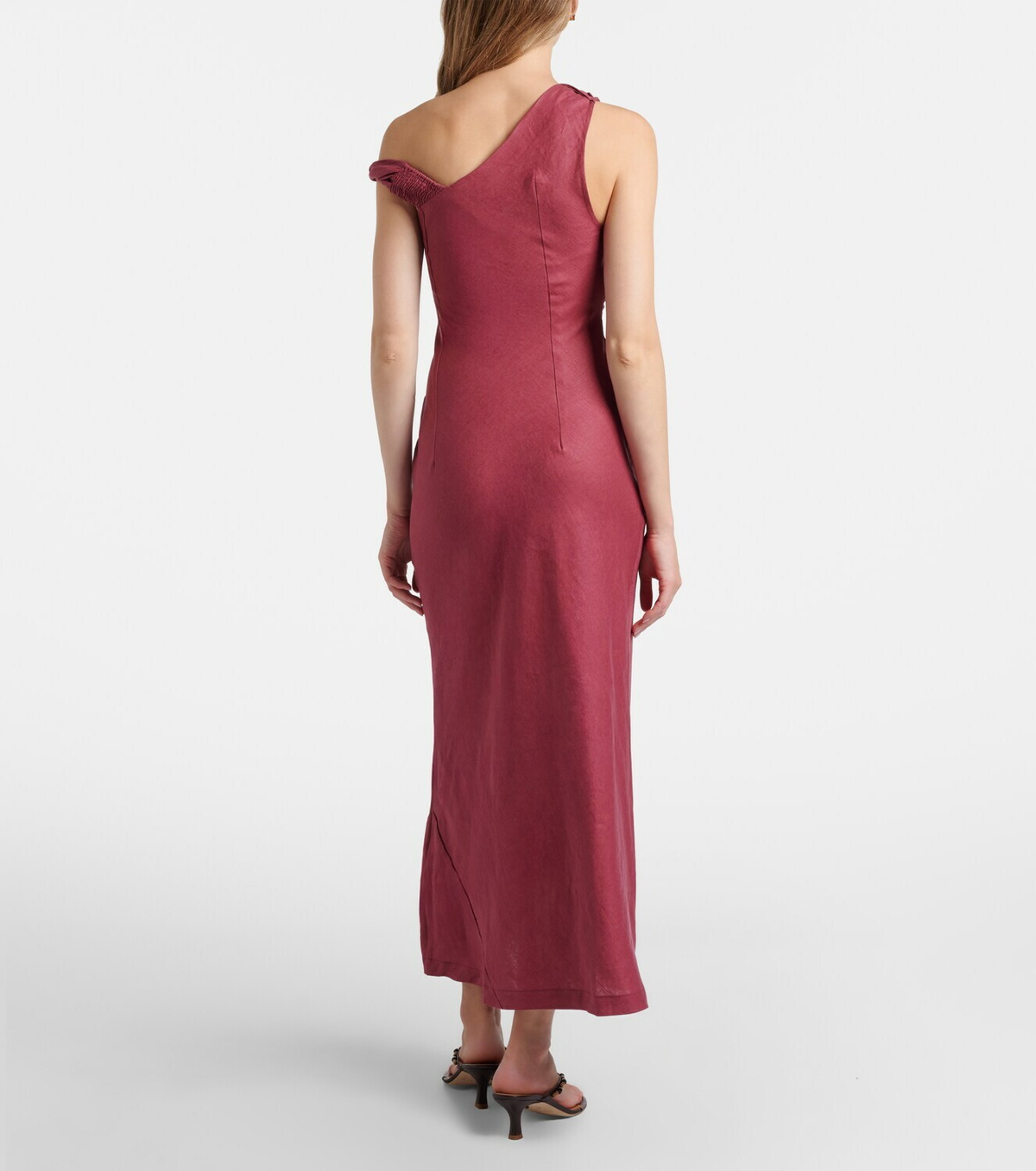 Faithfull Suis asymmetric linen maxi dress