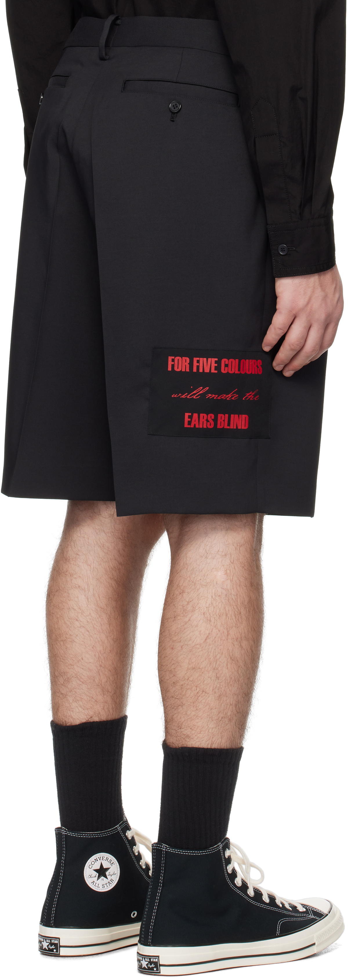 UNDERCOVER Black Appliqué Shorts