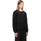 Palm Angels Black Curved Logo Knit Sweater