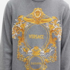 Versace Men's Baroque Logo Intarsia Knit in Grey