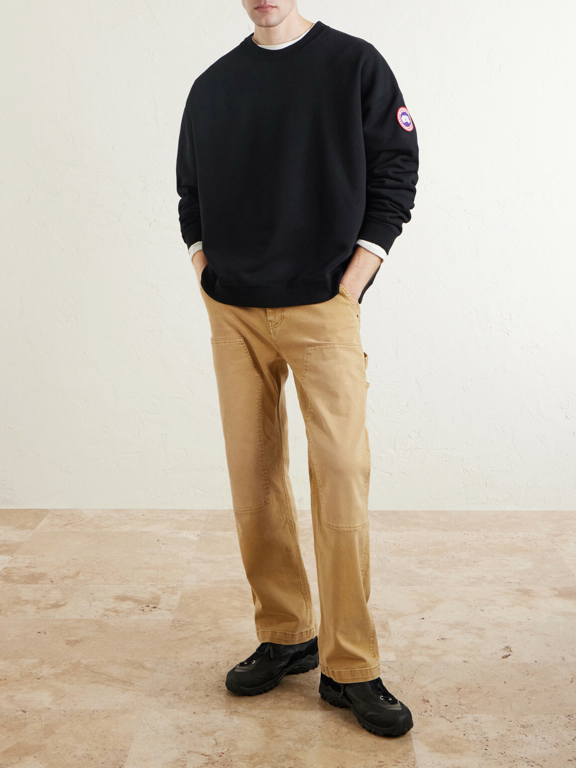 Canada Goose - Rove Logo-Embroidered Cotton-Jersey Sweater - Black