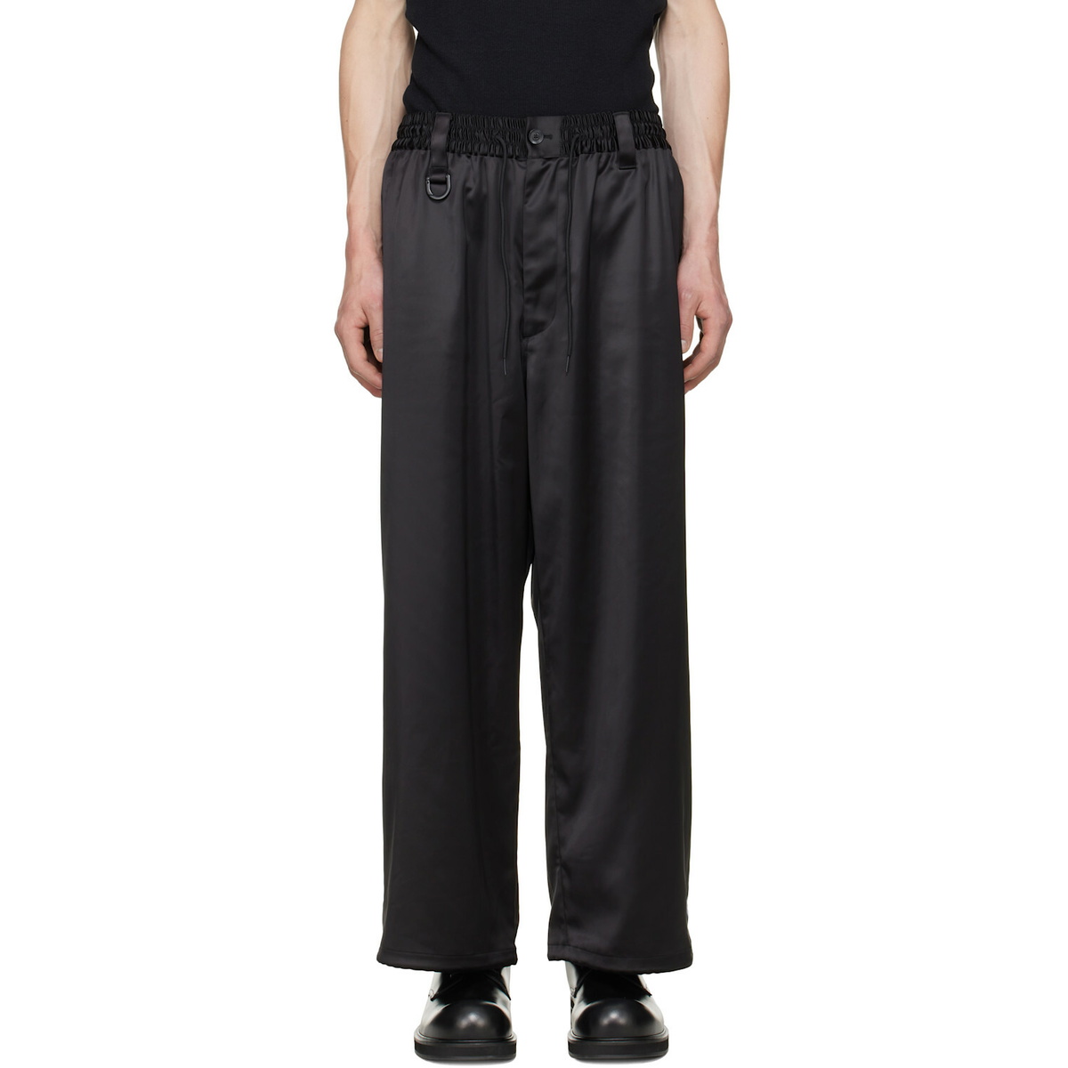 Y-3 Black Satin Gradient 3-Stripes Track Pants