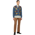 Gucci Blue Wool Argyle Cardigan