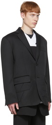 We11done Black Wool & Polyester Blazer