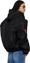 LU'U DAN Black Distorted MA1 Bomber Jacket