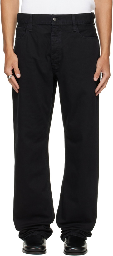 Photo: Fear of God ESSENTIALS Black 5-Pocket Denim Jeans