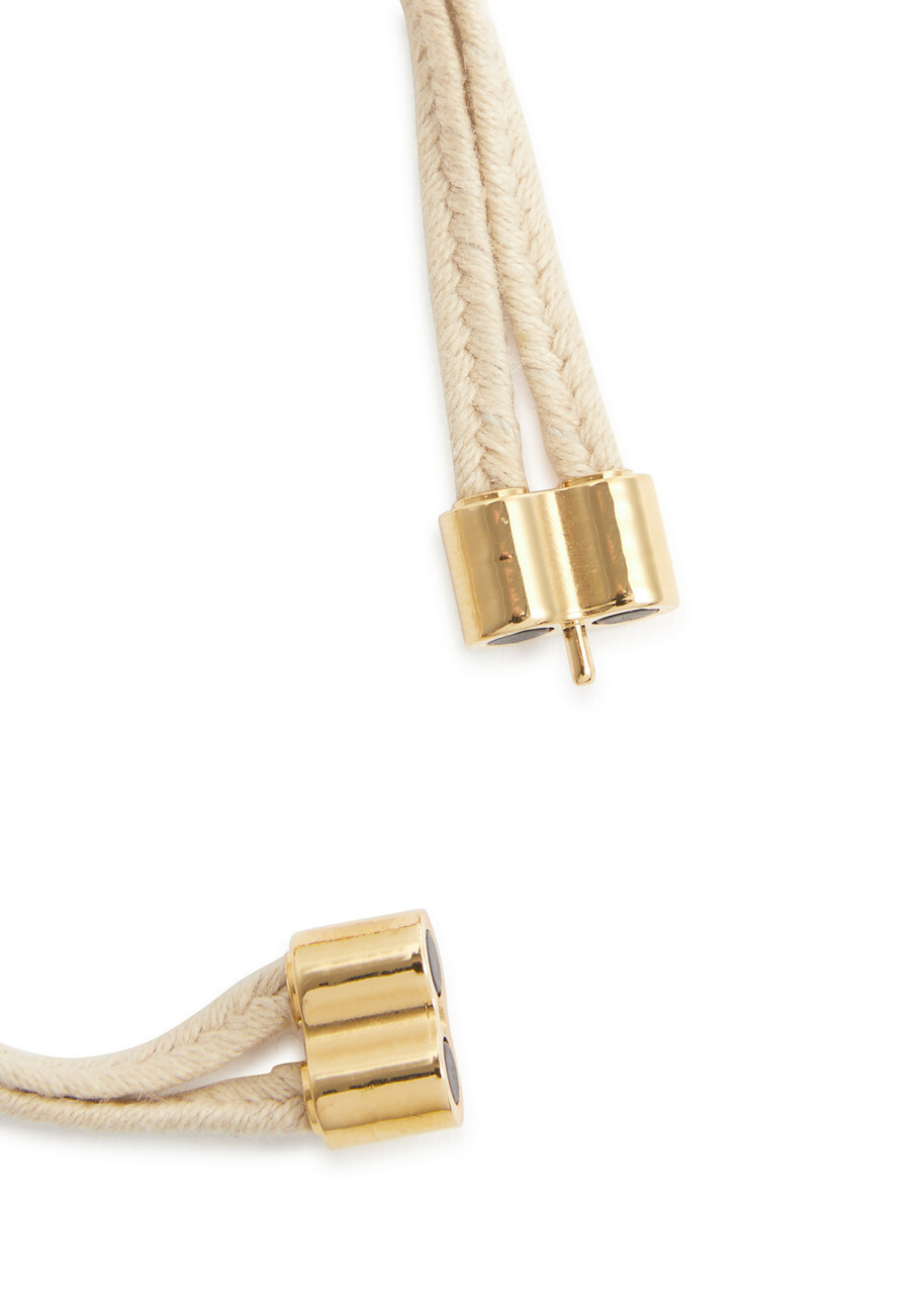 Valentino Garavani The Bold Edition VLogo Cord Bracelet Cream