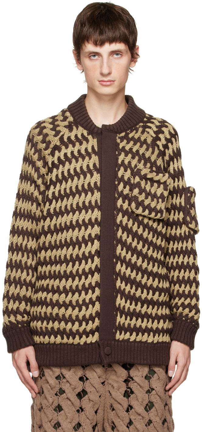 Isa Boulder Beige & Brown Tinybasket Cardigan
