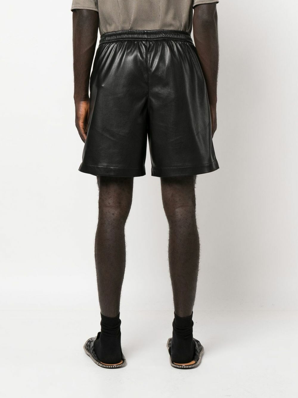 Nanushka Black Doxxi Vegan Leather Bermuda Shorts