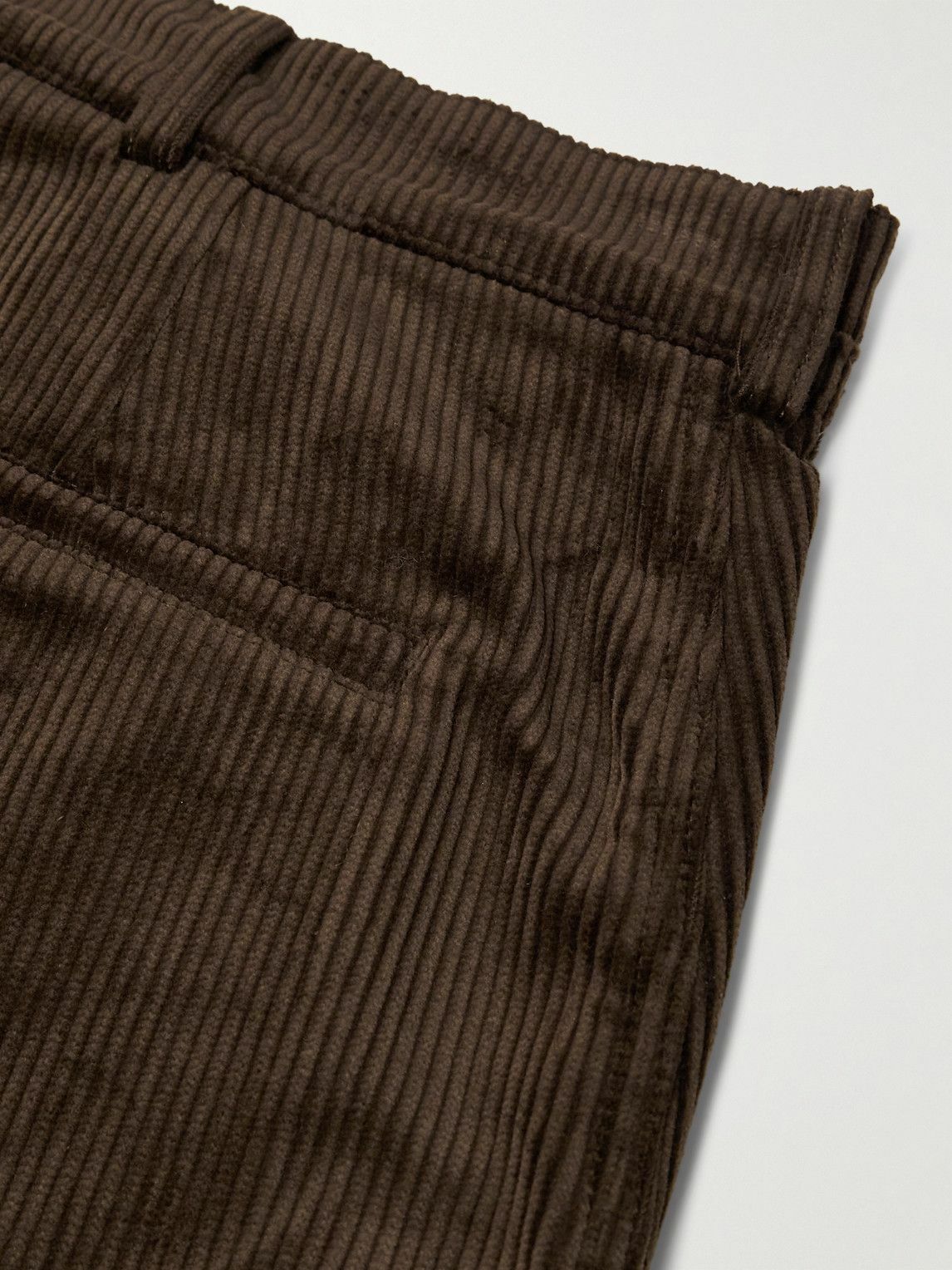 De Bonne Facture - Balloon Tapered Cotton-Corduroy Suit Trousers - Brown