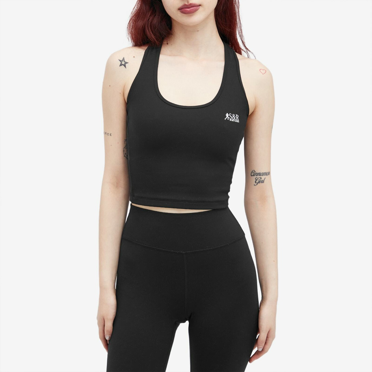 Sporty & Rich Women's SR Runner Sports Tank Bra in Black