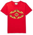 Gucci - Printed Cotton-Jersey T-Shirt - Men - Red