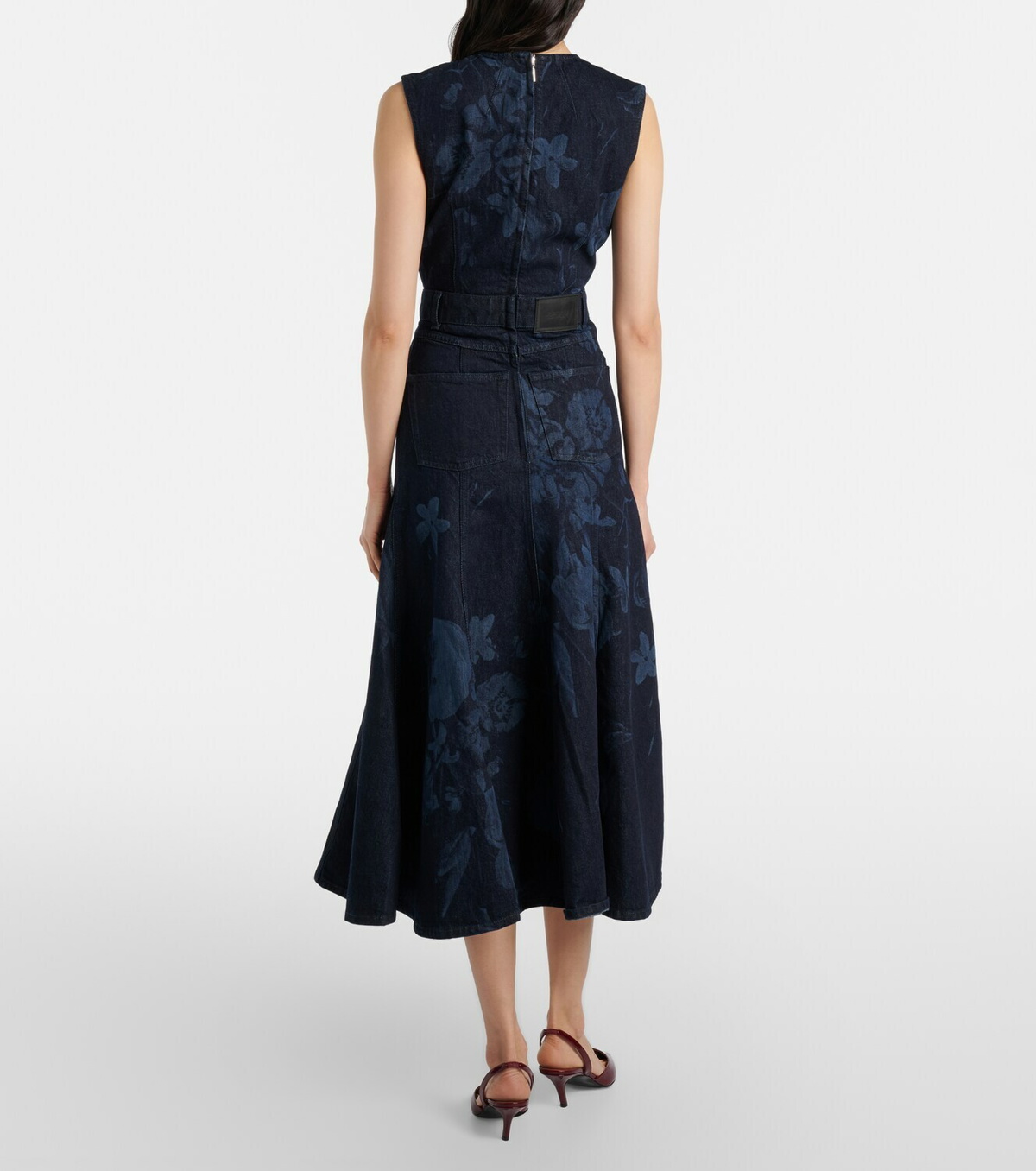 Erdem Floral denim midi dress