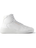 SAINT LAURENT - SL/24 Perforated Leather High-Top Sneakers - White