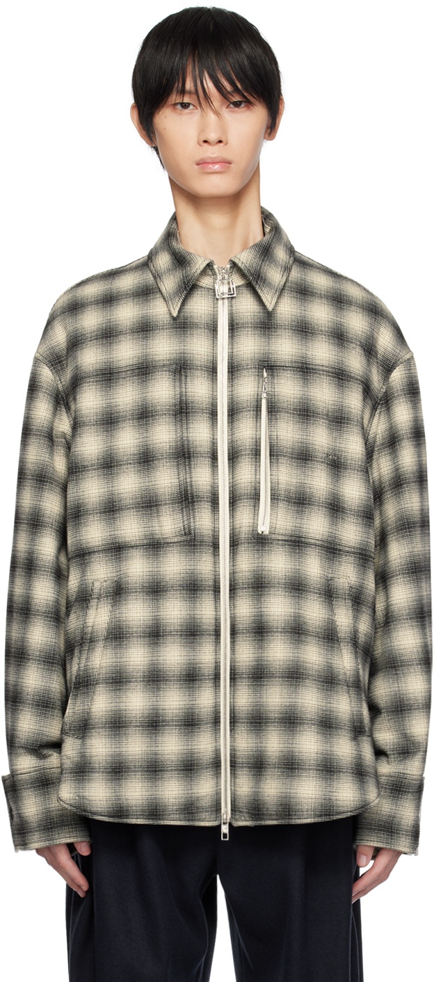 Wooyoungmi Black & Off-White Check Jacket Wooyoungmi