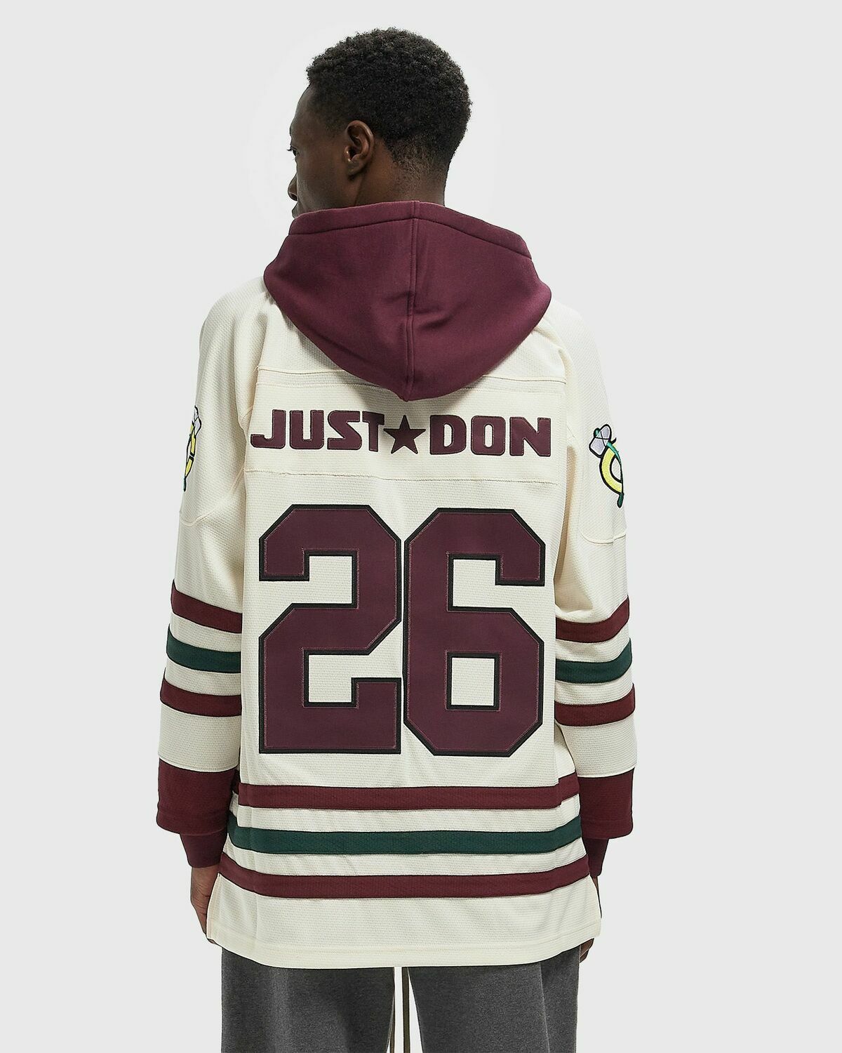 Mitchell & Ness X JUST DON NHL JERSEY HOODIE CHICAGO BLACKHAWKS Beige Men