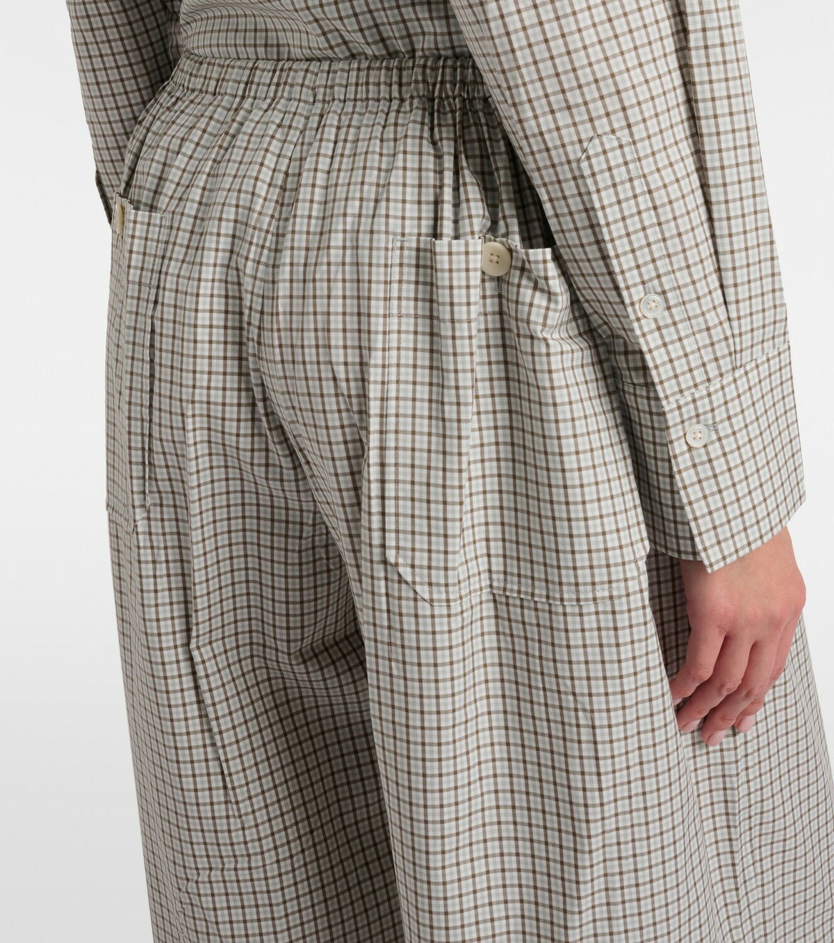 Proenza Schouler White Label Meadow checked cotton wide-leg pants