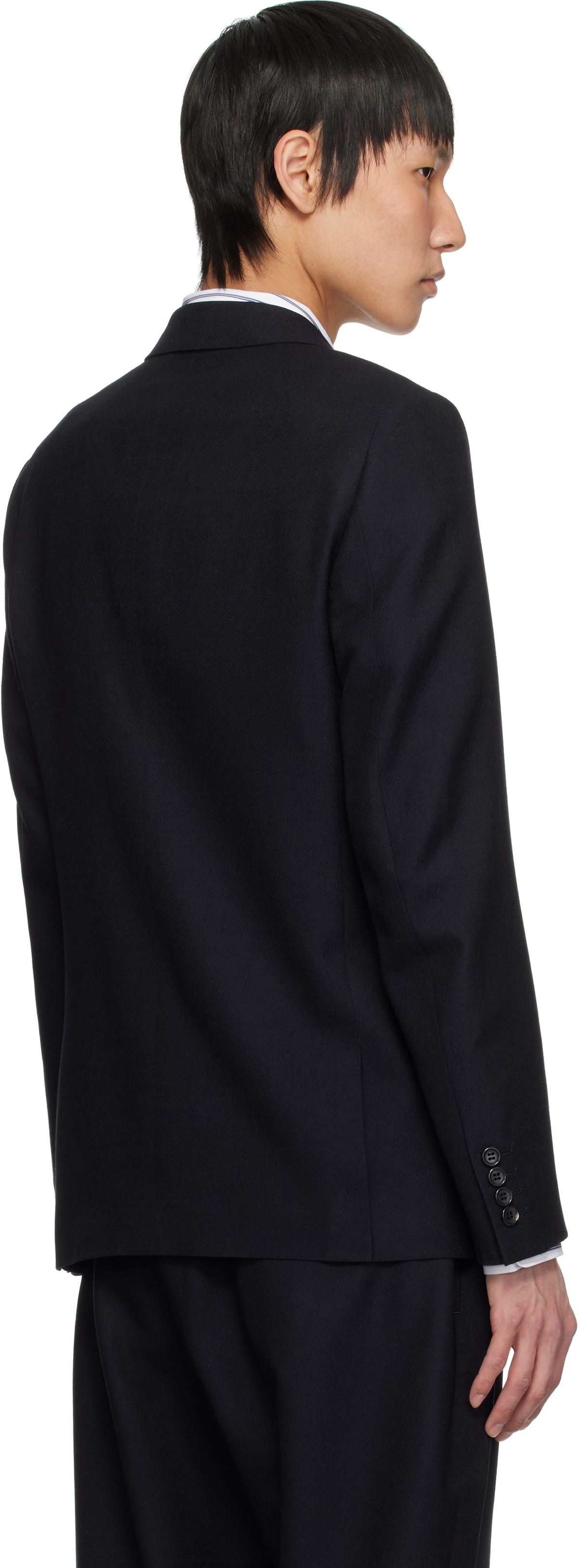 Comme des Garçons Homme Deux Navy Wool Kersey Blazer