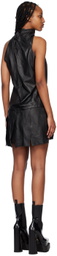 Maximilian Davis Black Sienna Leather Minidress