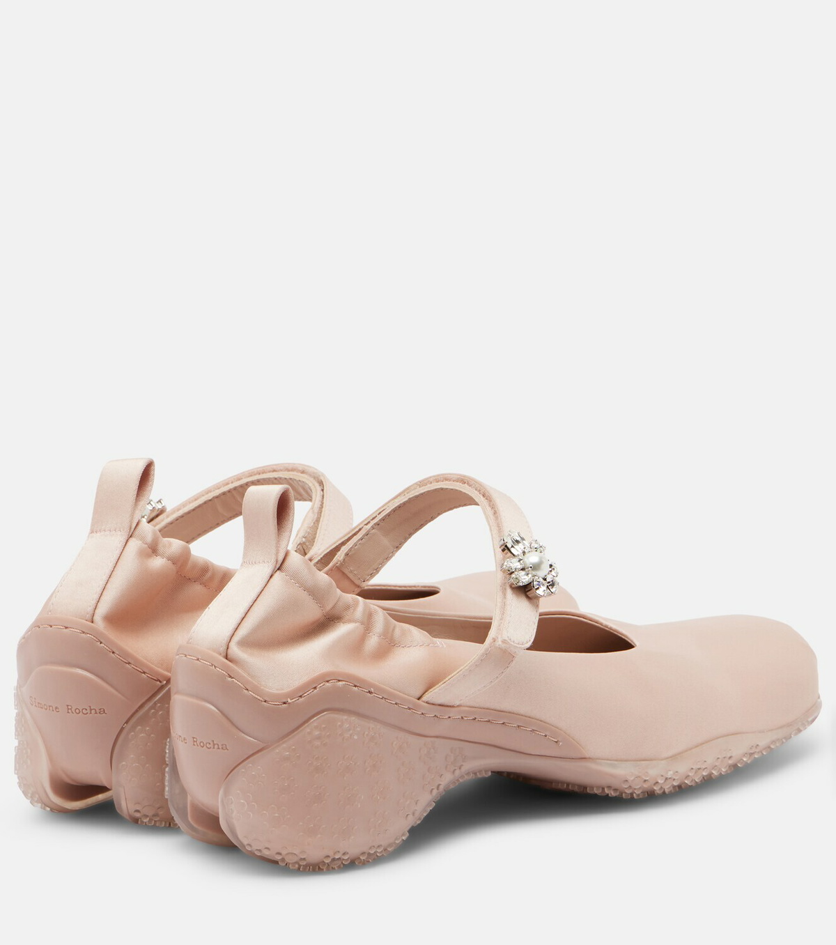 Simone Rocha Ballet Runner crystal-embellished satin pumps