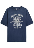 Saint Mxxxxxx Saint Nbhd Printed Cotton T-shirt Navy