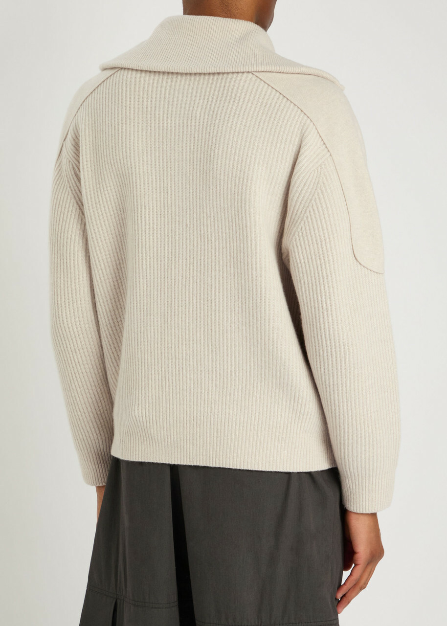 Moose Knuckles Colson Ribbed Wool Sweatshirt Beige