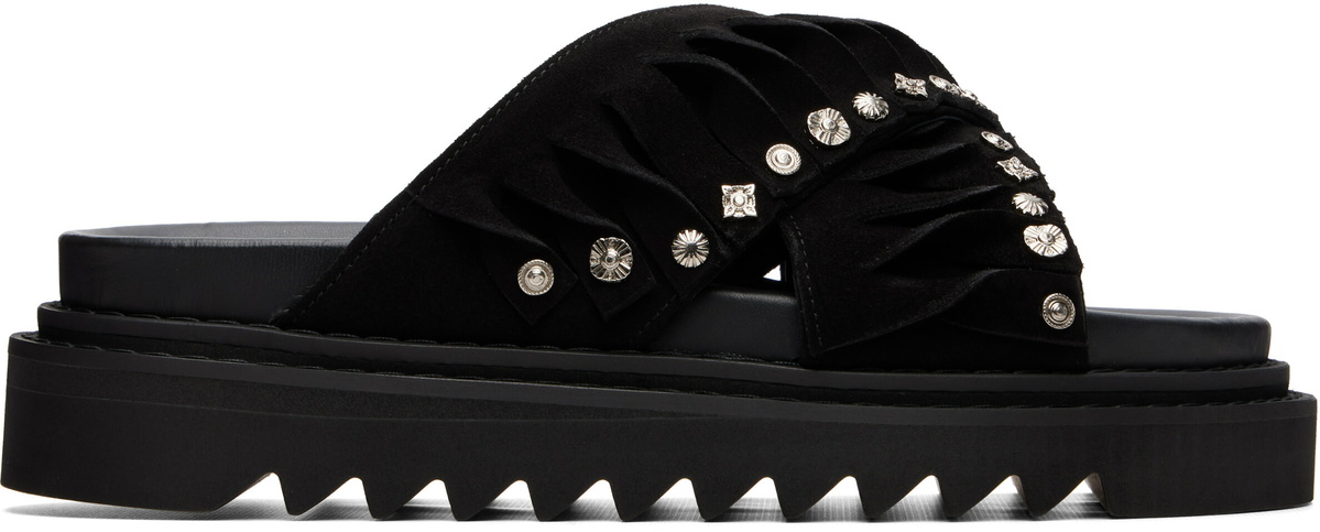 Toga Virilis Black Suede Sandals