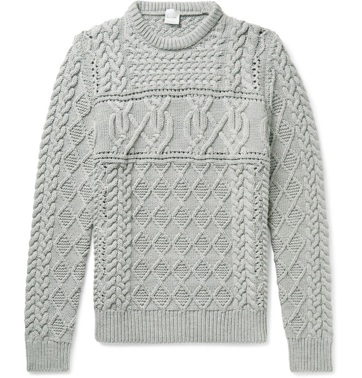 Photo: PAUL SMITH - Cable-Knit Virgin Wool Sweater - Green