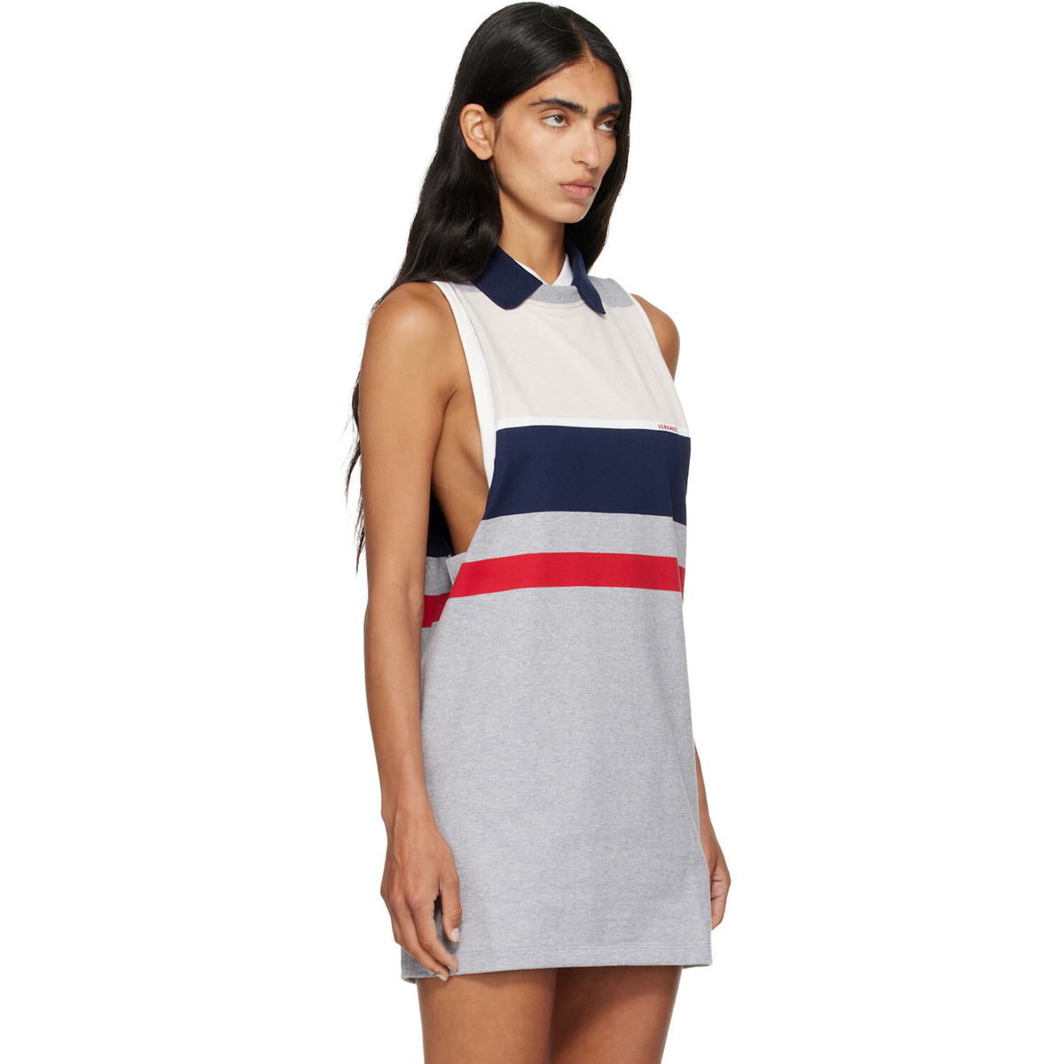 Versace Multicolor Striped Cotton-Jersey Minidress