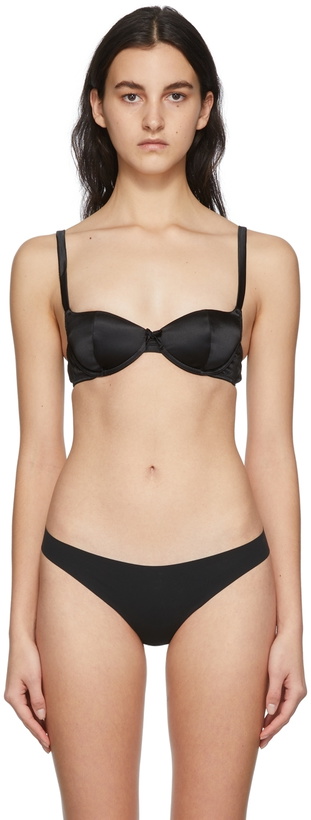 Photo: Fleur du Mal Black Satin Luxe Balconette Bra