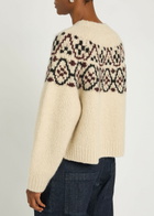 Nili Lotan Chrissy Patterned Cashmere and Silk-blend Jumper Beige