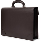 Valextra - Cross-Grain Leather Briefcase - Men - Dark brown