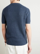 Brunello Cucinelli - Ribbed Linen and Cotton-Blend T-Shirt - Blue