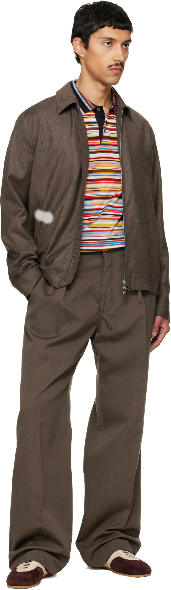 Paul Smith Brown Relaxed-Fit Wool Trousers