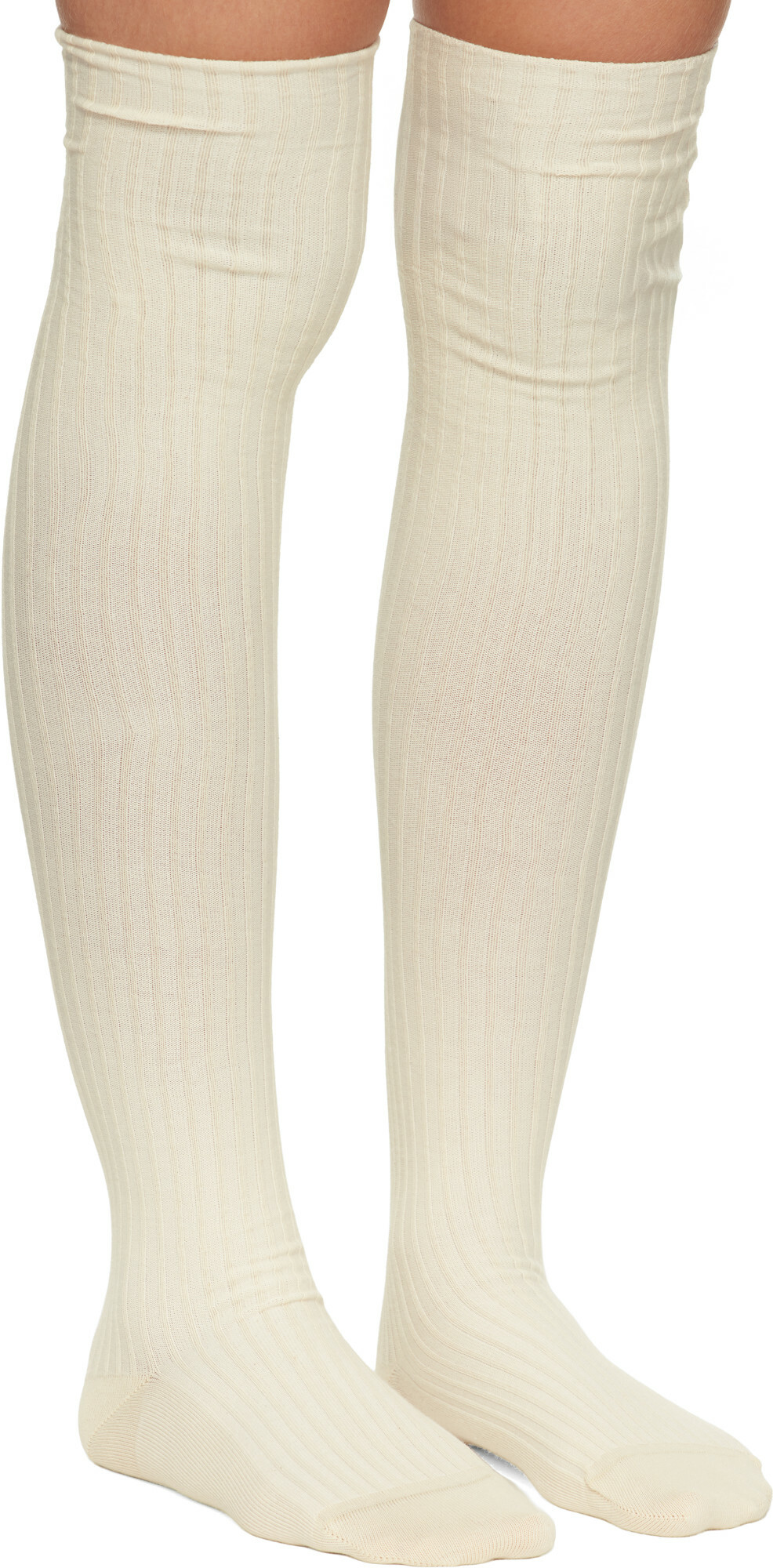 Baserange Off-White Overknee Socks