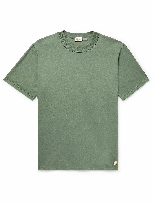 Photo: Armor Lux - Callac Logo-Appliquéd Cotton-Jersey T-Shirt - Green