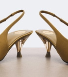 Saint Laurent Fanny satin slingback pumps